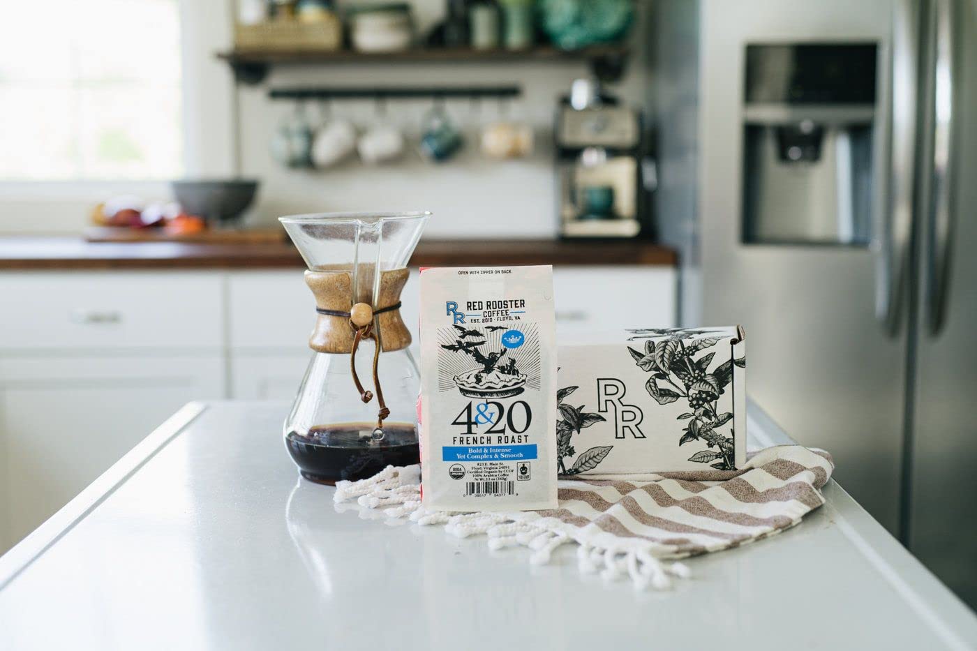 Red Rooster Coffee, Organic 4&20 French Roast - Dark Roast Whole Bean Coffee - Notes of Hot Fudge & Navel Orange - Fair Trade, USDA Organic 12 oz