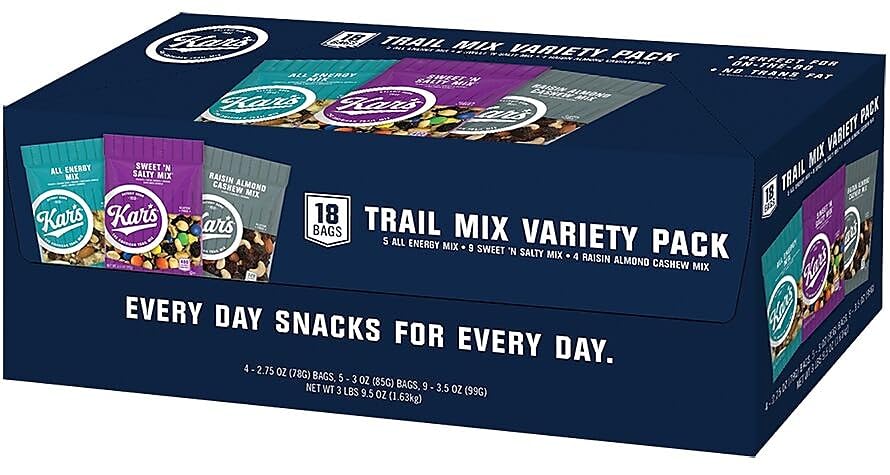 Kar's Nut and Fruit Variety Pack, 3.5 Ounce (Pack of 18) (SN08826)