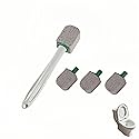 Pumice Toilet Brush Scrubber with 9.5” Handle - 1 Scrubber + 4 Pumice Stones - Remove Hard Water Stains, Rust & Lime from Toilet, Tub, Tile, Grill