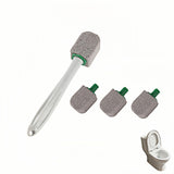 Pumice Toilet Brush Scrubber with 9.5” Handle - 1 Scrubber + 4 Pumice Stones - Remove Hard Water Stains, Rust & Lime from Toilet, Tub, Tile, Grill