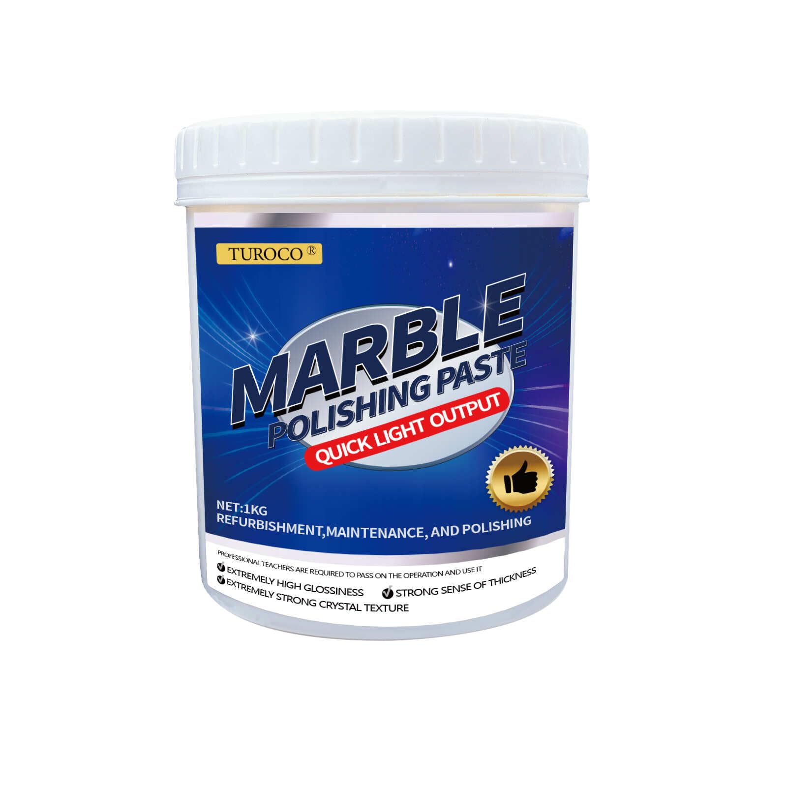 Turoco Professional Marble & Granite Polishing Paste - Quartz Countertop Cleaner, Stone Sealer & Protector for Floors & Walls - Scratch Removal, Gloss