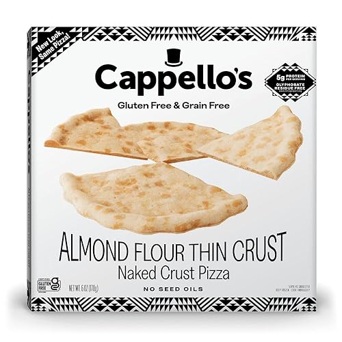 Cappello's Almond Flour Thin Crust Naked Pizza, Gluten Free, Frozen Pizza 6oz