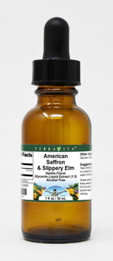 American Saffron & Slippery Elm Glycerite Liquid Extract (1:5) - Vanilla Flavored (1 oz, ZIN: 522029) - 3 Pack