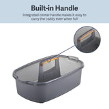 Casabella Cleaning Storage Caddy with Handle Plastic Multipurpose Organizer, Rectangle, 1.85-Gallon, Gray