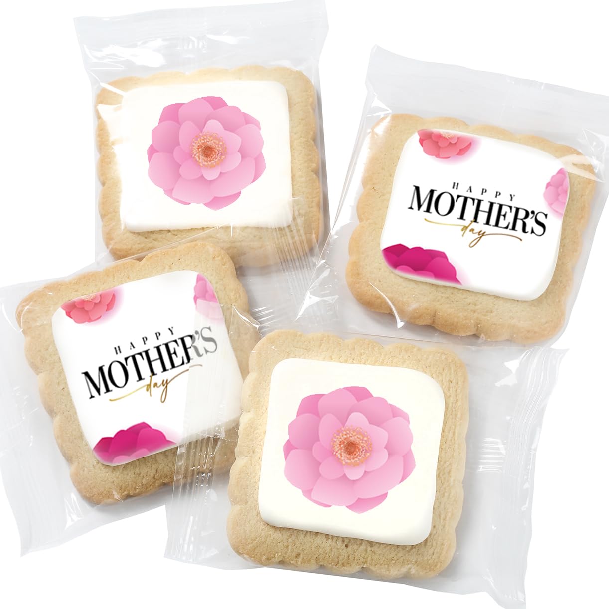 Mother's Day Cookies Party Favors bulk 24 Pack Gift INDIVIDUALLY WRAPPED For Mom Mother | Decorated Sugar Cookies Food Gift Basket