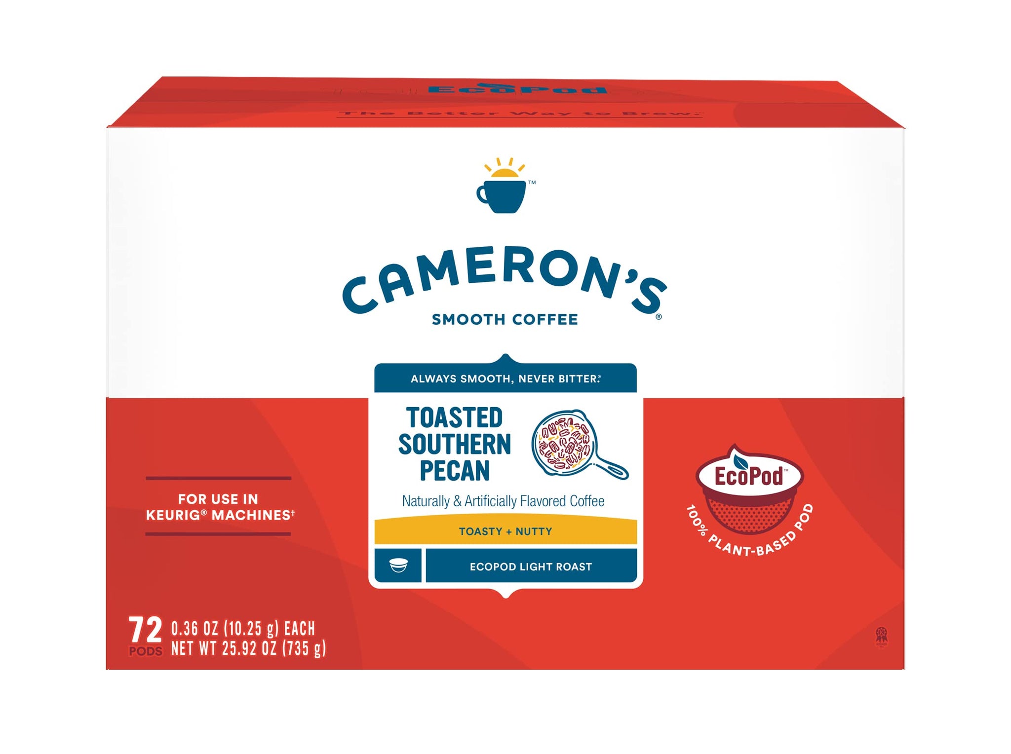 Cameron's Coffee Single Serve Pods, Toasted Southern Pecan, 72 Count (Pack of 1)