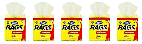 Kimberly-Clark Scott 75260 Rags in a jrxJR Box, White, 5 Boxes of 200 Towels FxGnW