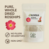 Blentolia Rosehip Tea - Whole Dried Rosehip in Tea Bags - Rich in Vitamin C & Antioxidants - Immune Support Herbal Tea - 30 Tea Bags