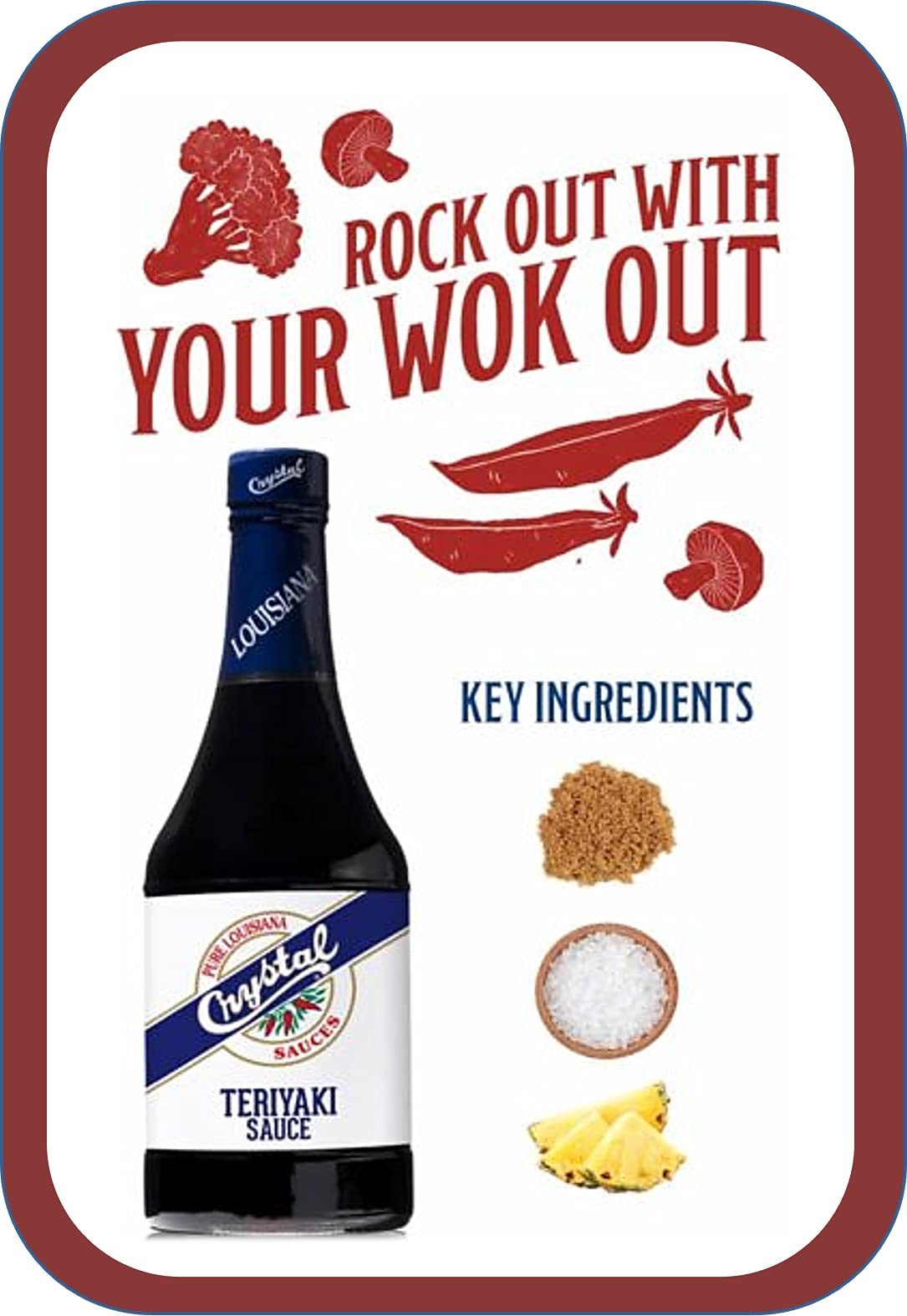 Crystal Louisiana's Teriyaki Sauce, 12 Ounce, Savory Flavor for Poultry, Shellfish, Beef, Great for Grilling, Baking or Smoking