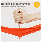 Vsootal 17.8" 6 Pairs Reusable Long Household Cleaning Gloves,Rubber Kitchen Dishwashing Gloves,Thickening,Long Sleeves, for Washing Dishes, Pet