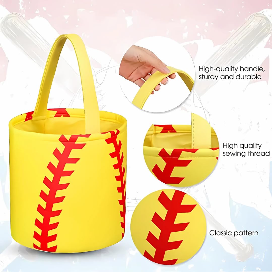 Softball Easter Basket - Personalized Sports Easter Basket, Custom Name Canvas Softball Basket for Easter Halloween, Personalized Gift for Softball