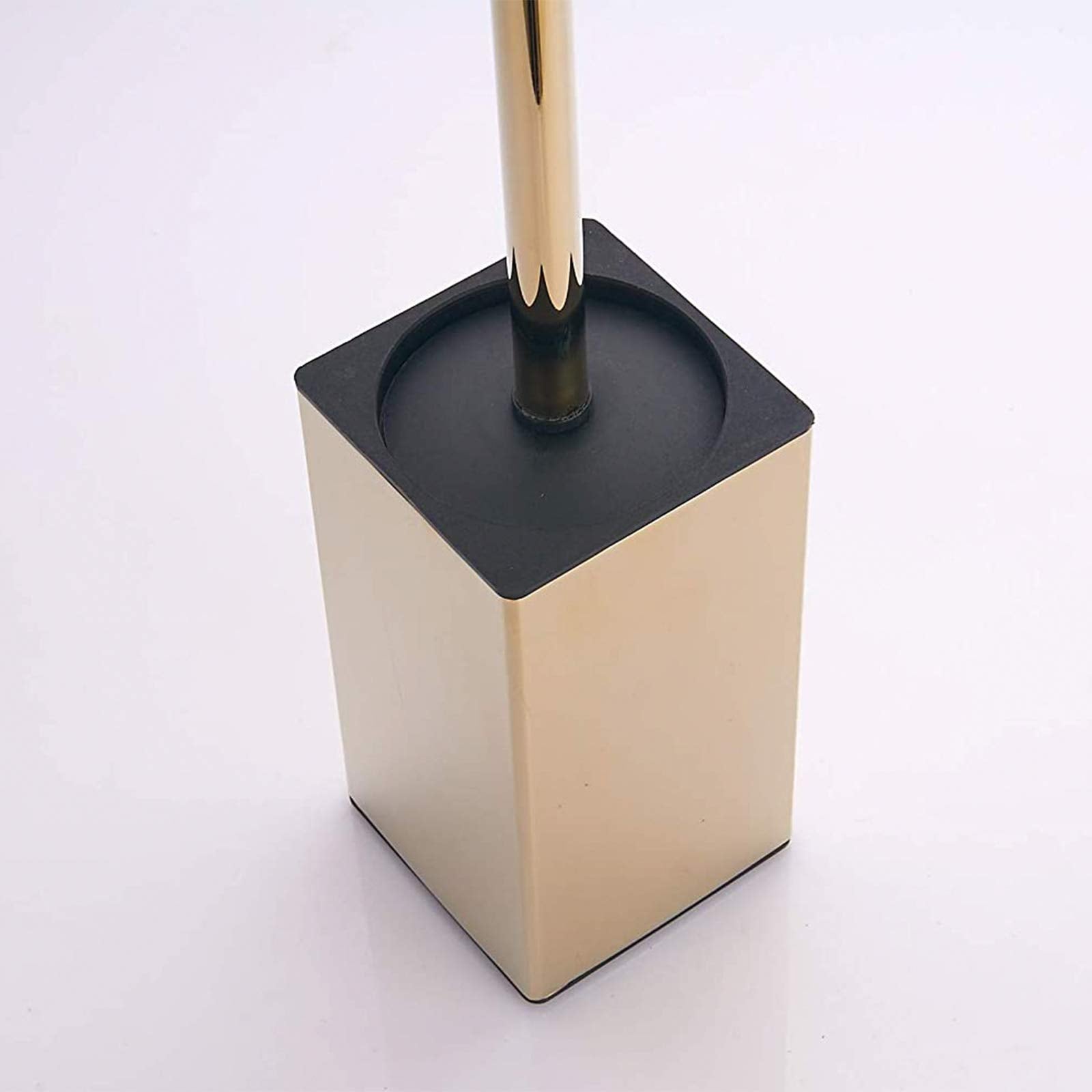 Toilet Brush Holder Stainless Steel 304 Standing Gold Square Toilet Brush Holder for Bathroom Storage and Organization (Gold)