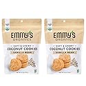Emmy's Organics Vanilla Bean Coconut Cookies (Pack of 2) | Gluten-Free, Organic, Vegan, Paleo-Friendly