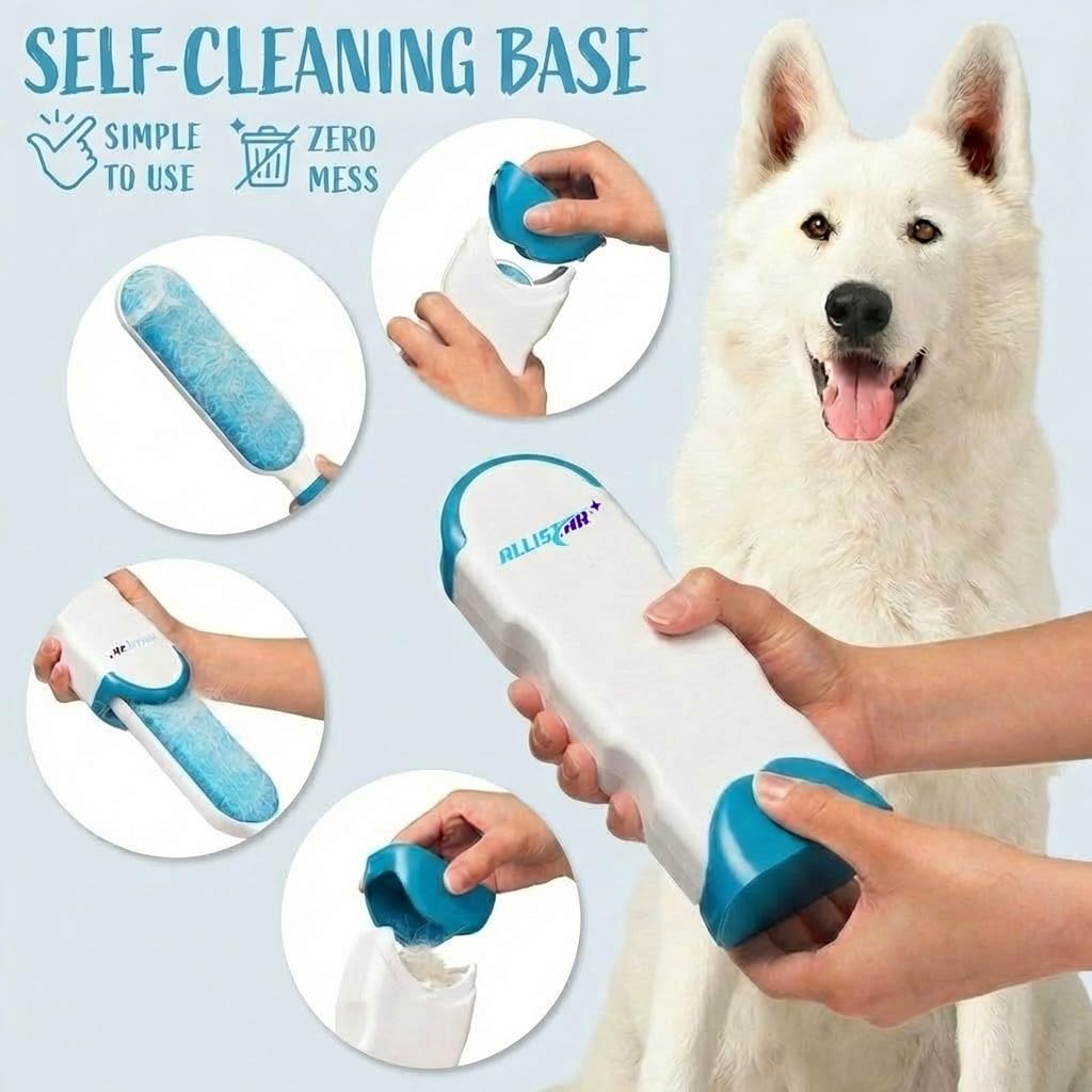 Lint Brush and Pet Hair Remover for Laundry, Clothes, Couches, Car Seats, Furniture and Fabric. Reusable Dog and Cat Fur Wizard Hair Removal Brush