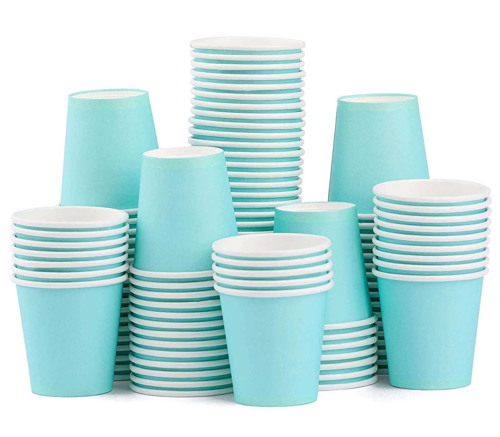 Prgery 100 Pack 3oz Bathroom Paper Cups, Small Paper Cups, Paper Coffee Cups, Disposable Hot Cups for Water, Juice, Coffee or Tea, Ideal for Water