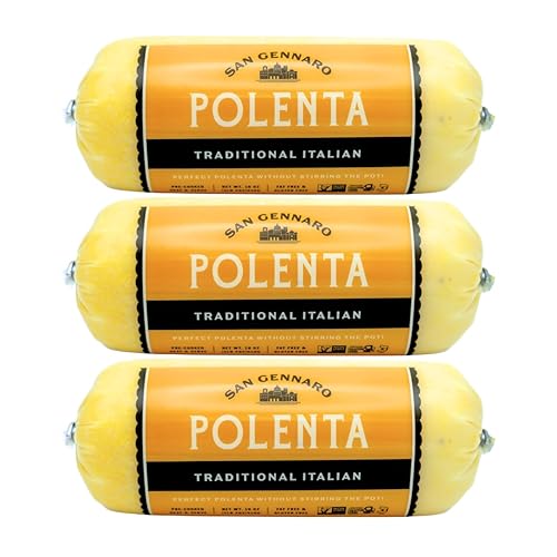 Traditional Italian Polenta Tube by San Gennaro | Gluten Free Cornmeal | Made from Yellow Corn Non-GMO Ingredients for Authentic Flavor | Ready