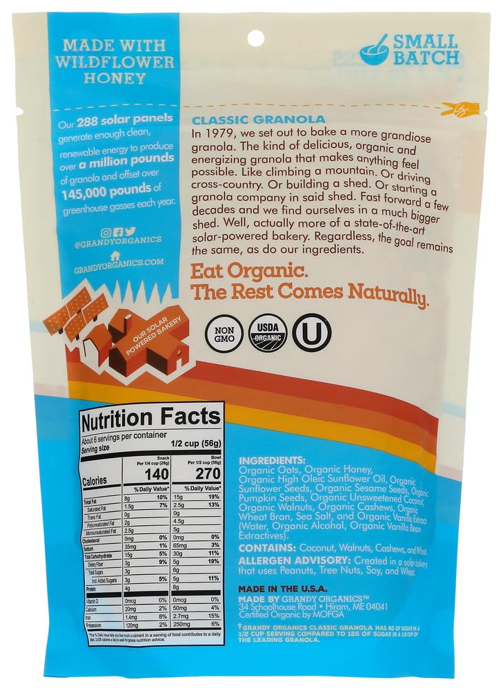 Grandy Organic Classic Granola, 12 Ounce