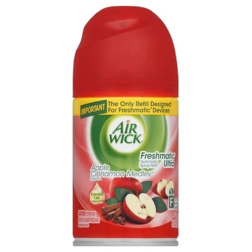 Air Wick Freshmatic Automatic Spray Air Freshener, Apple Cinnamon Medley Scent, 1 Refill, 6.17 Ounce