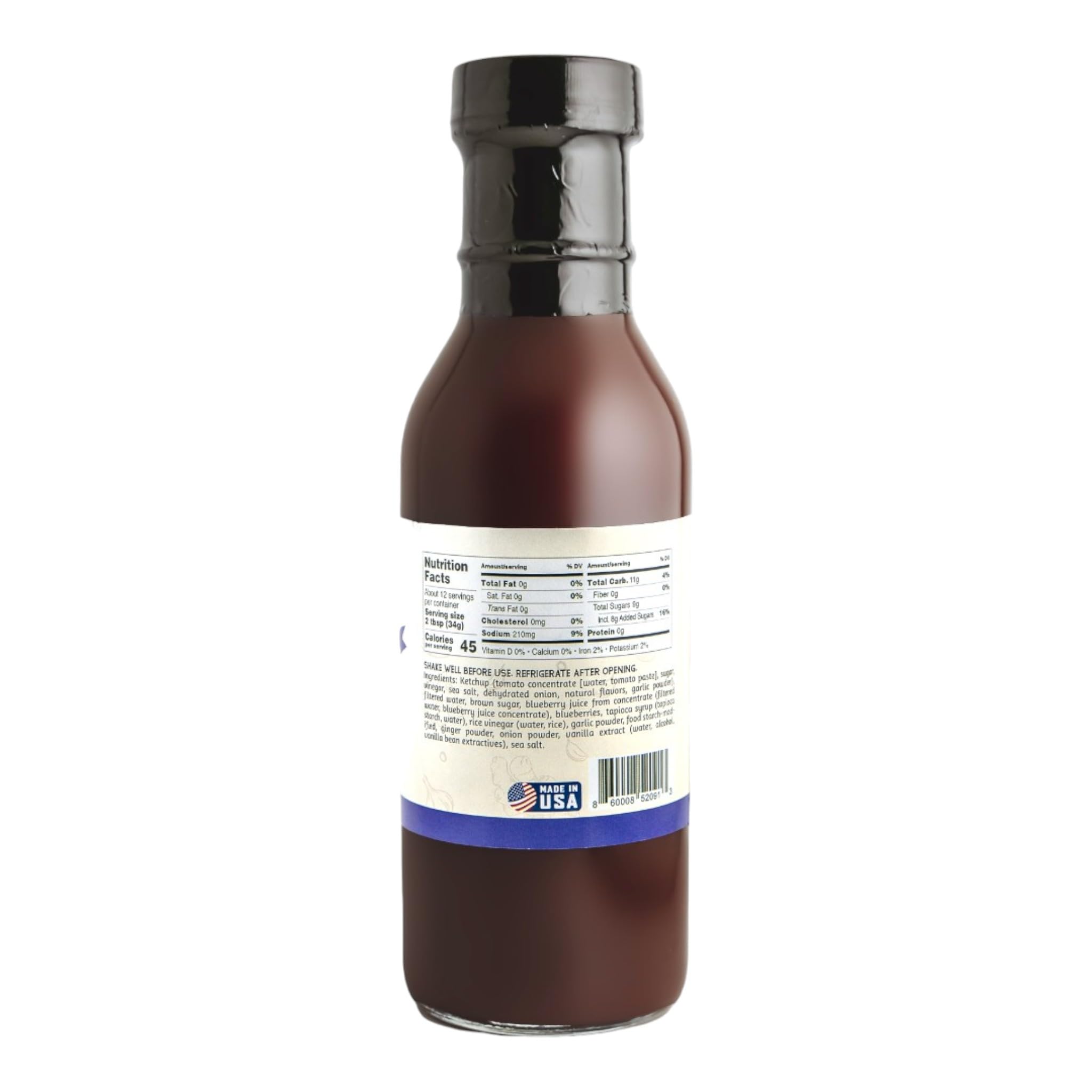 Uncle Clarence Original BBQ Sauce - Blueberry Infused, Small Batch, Vegan & Gluten-Free, 14 oz