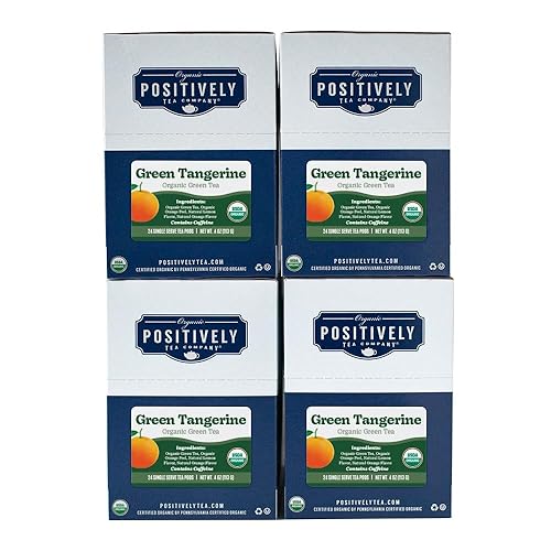 Organic Positively Tea Company, Green Tangerine Green Tea, K-Cup Compatible, 96 Pods