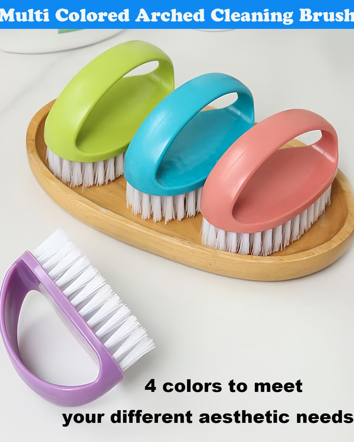Small Scrub Brush for Cleaning - 4 Pack Scrubbing Brushes with Stiff Nylon Bristles Heavy Duty Cleaning Brush Multi-Purpose Scrub Brushes