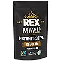Rex Coffee Organic Fairtrade Freeze-Dried Instant Coffee - Medium Roast Arabica, 7.05 oz Resealable Pouch Bag - Lab Tested for Mold, Mycotoxins, Heavy