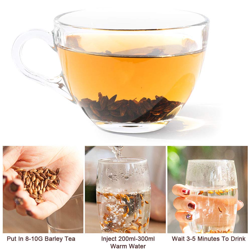 Plant Gift 100% Black Barley Tea Oriental coffee Natural Roasted Barley Loose Leaf Tea Caffeine Free, Natural,Sugar Free, 200g/7oz