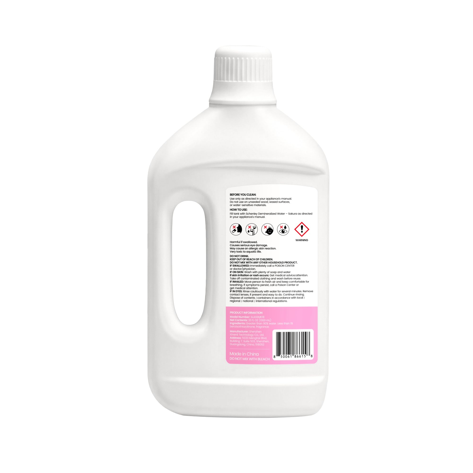 Schenley Demineralized Water - Ready-to-Use Formula for Steam Mops & Floor Steamers - Ideal for Kitchen, Bathroom & All Sealed Floors - Clean Fresh