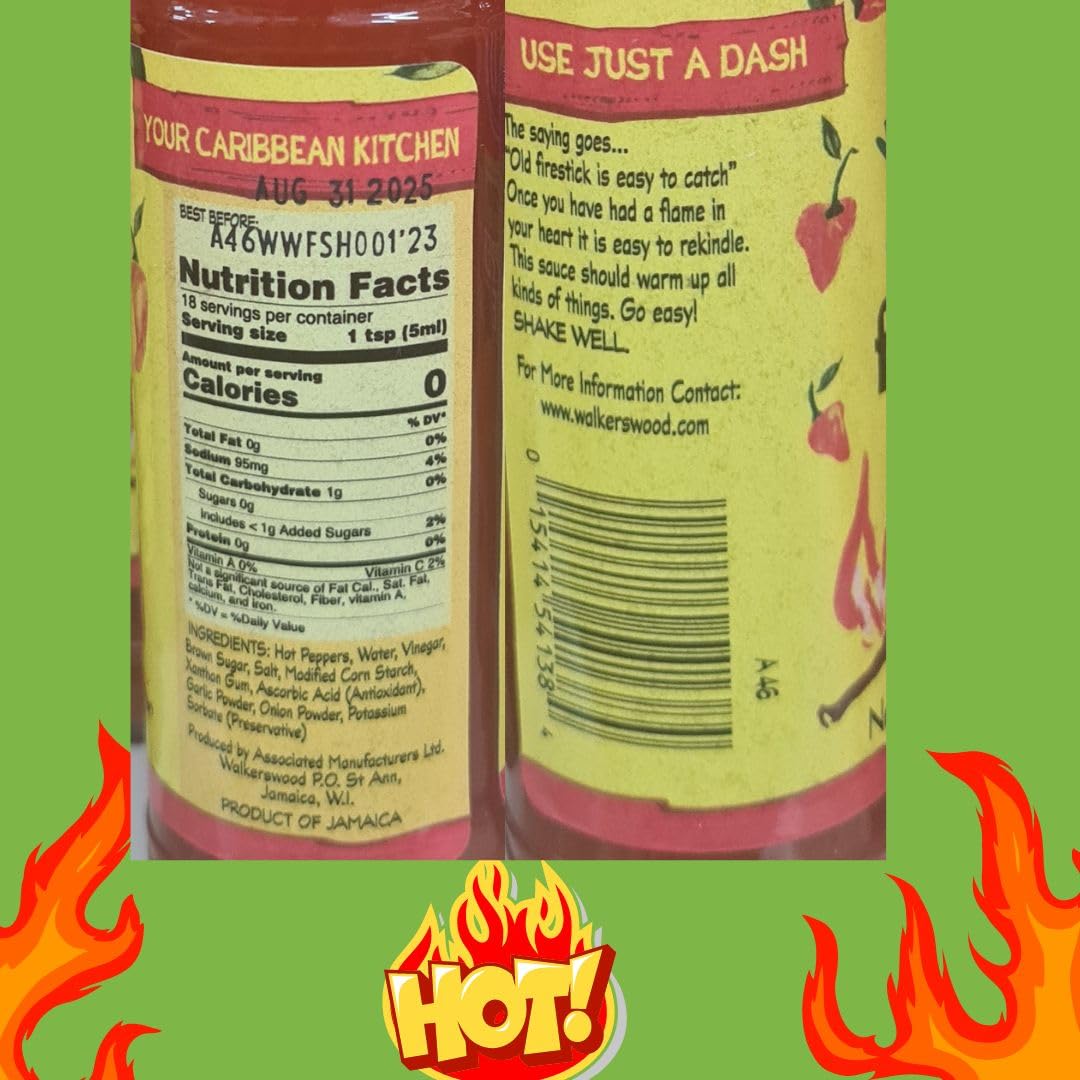 Walkerswood Jamaican Firestick Pepper Sauce, 3.5 Fl. Oz. (Pack of 12)