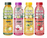 NICONICO COCONUT GEL JUICE DRINK-VARIETY PACK [16.9 fl oz, Pack of 12 (3 bottle of each Mango/Lychee/Strawberry/Pineapple)] Refreshing 30% Fruit Juice