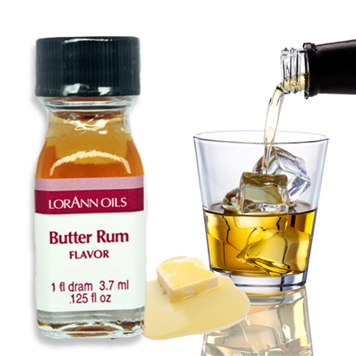 LorAnn Butter Rum SS Flavor, 1 dram bottle (.0125 fl oz - 3.7ml - 1 teaspoon)