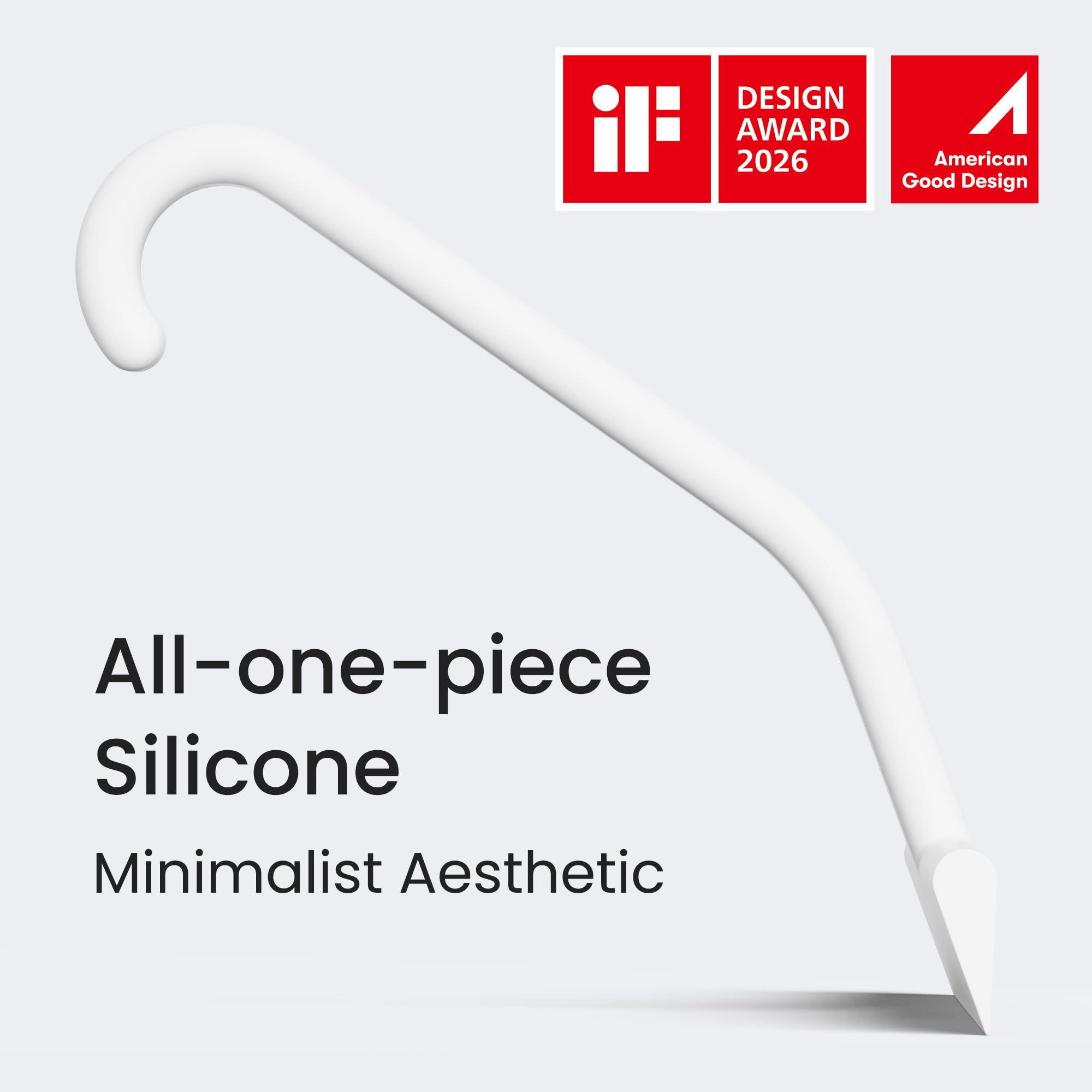 dancemoon JustHang Shower Squeegee for Glass Doors, All-One-Piece Award-Winning Silicone Squeegee with Built-in Hook for Bathroom, Window, Mirror