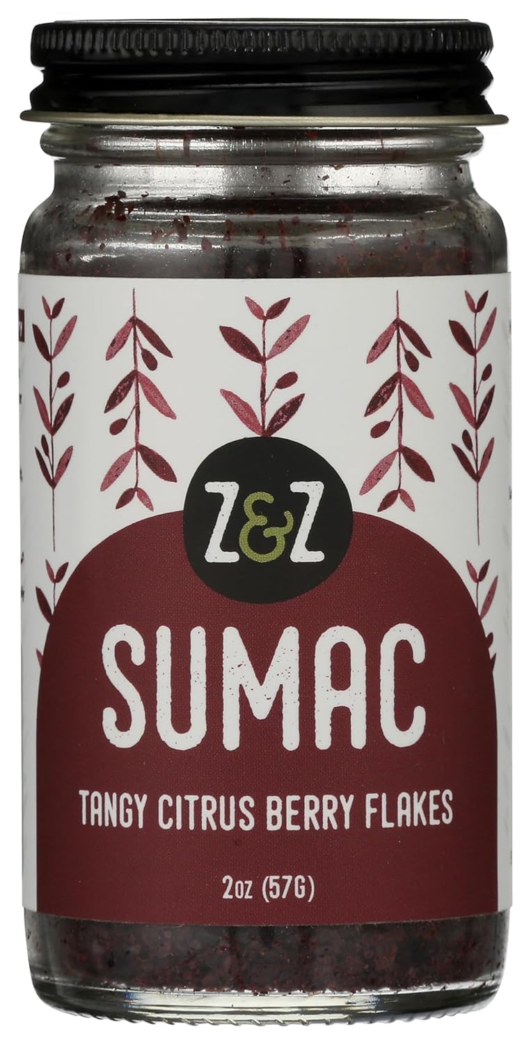 Sumac by Z&Z | Ground Sumac Spice Made from Fresh Tangy Citrus (Sumac) Berries | Turkish Sumac Seasoning for Marinades, Salads, Rice, & Hummus |