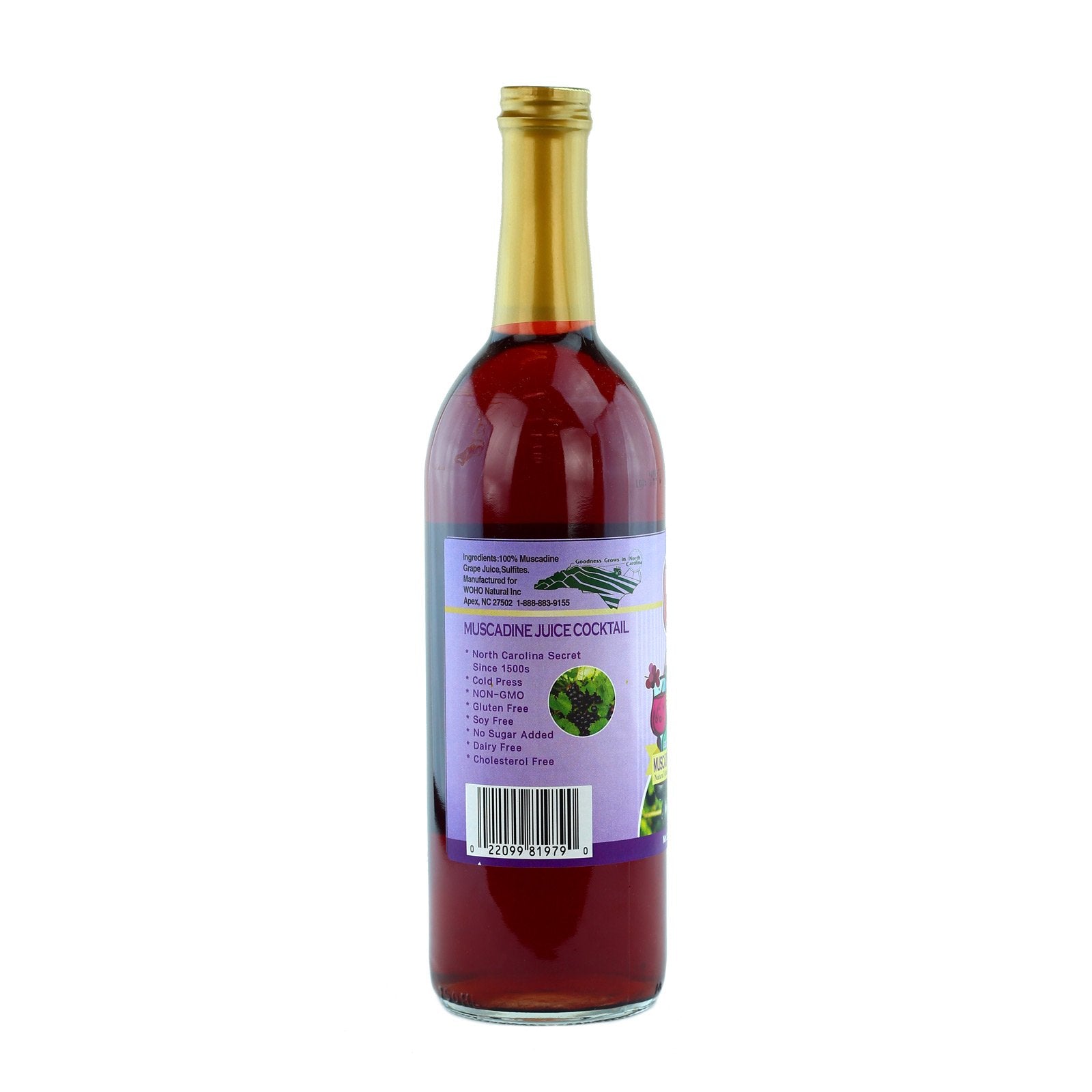 WOHO 100% pure Muscadine Cocktail Juice 25.4 oz (750ml), Powerful Antioxidants, Not From Concentrate
