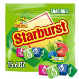 STARBURST Sour Chewy Candy Individually Wrapped Fruit Chew Candies, Sharing Size, 15.6 Oz Resealable Bag