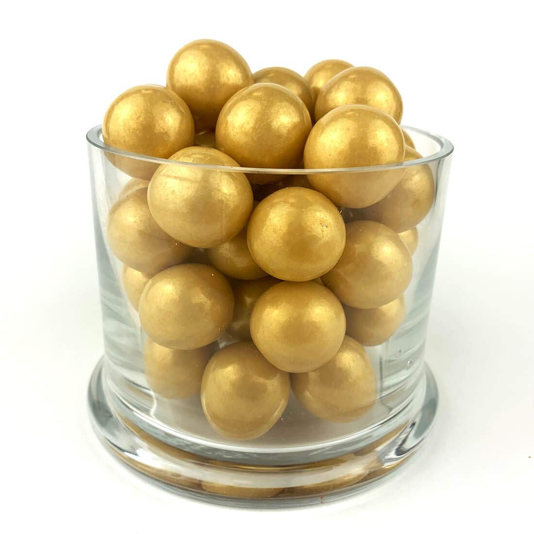 Color It Candy Shimmer Gold 1 inch Gumballs 2 Lb Bag - Perfect For Table Centerpieces, Weddings, Birthdays, Candy Buffets, & Party Favors.
