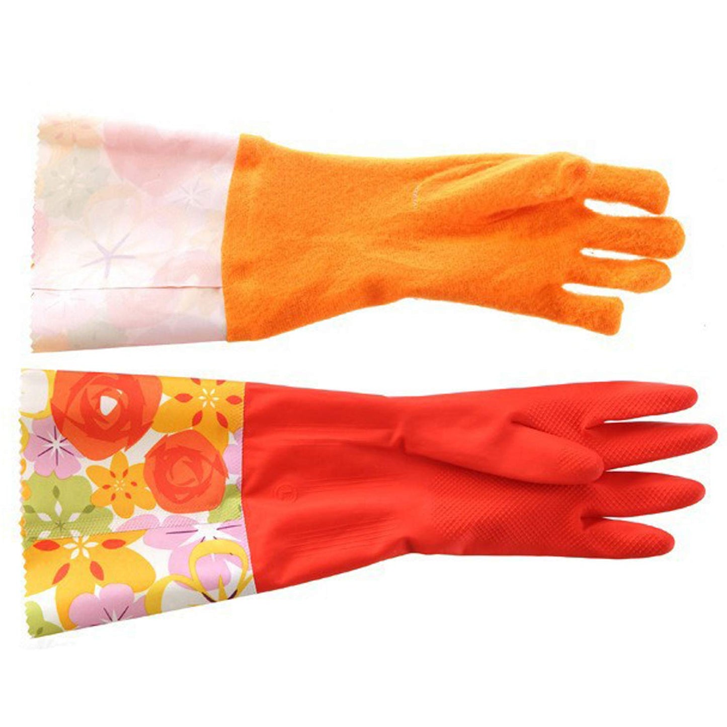 Winter dishwashing gloves waterproof rubber latex thick plus velvet kitchen brush bowl wash clothes rubber plastic housework