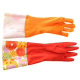 Winter dishwashing gloves waterproof rubber latex thick plus velvet kitchen brush bowl wash clothes rubber plastic housework