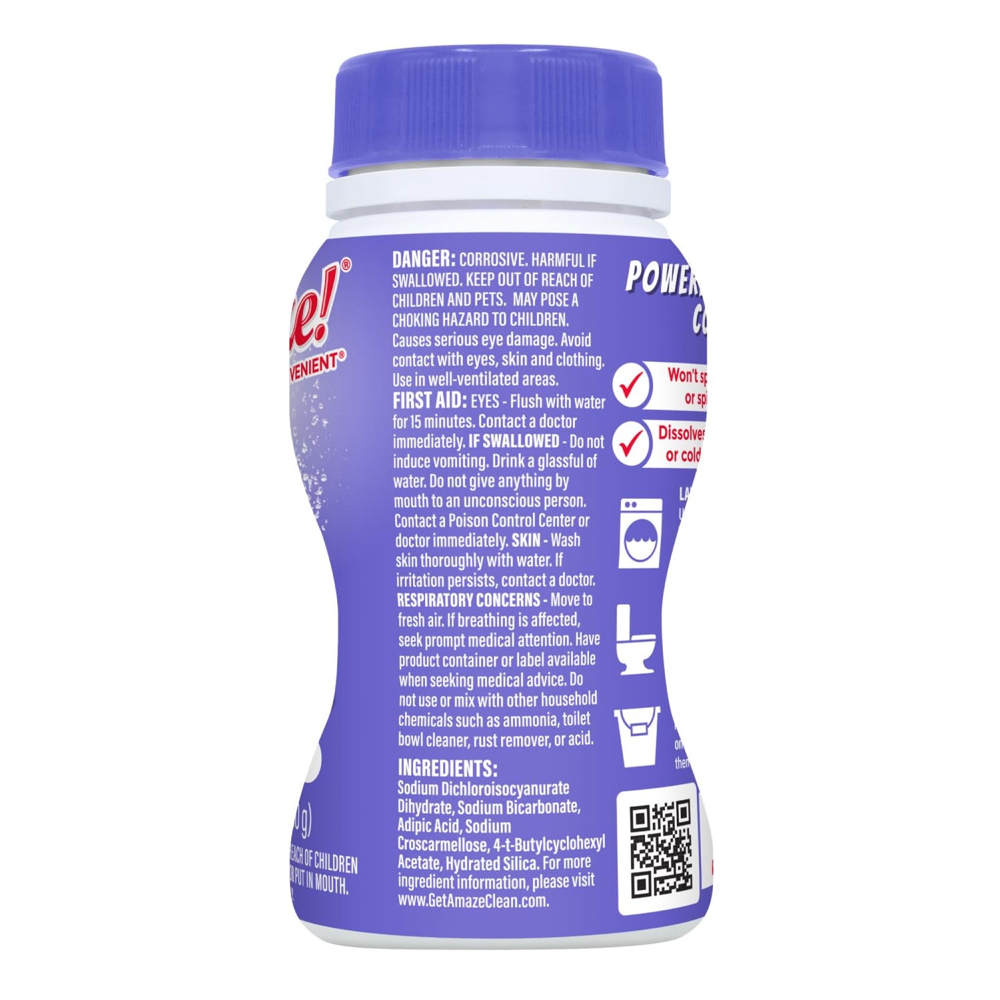 AMAZE Ultra Concentrated Bleach Tablets [32 tablets] - Lavender Scent - for Laundry, Toilet, and Multipurpose Home Cleaning. No Splash Liquid Bleach