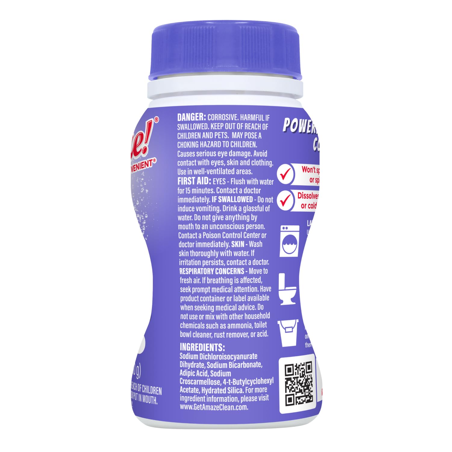 AMAZE Ultra Concentrated Bleach Tablets [32 tablets] - Lavender Scent - for Laundry, Toilet, and Multipurpose Home Cleaning. No Splash Liquid Bleach