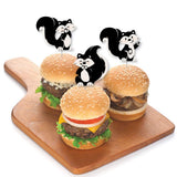 Big Dot of Happiness Little Stinker - Dessert Cupcake Toppers - Woodland Skunk Baby Shower, Birthday Party Clear Treat Picks - Set of 24