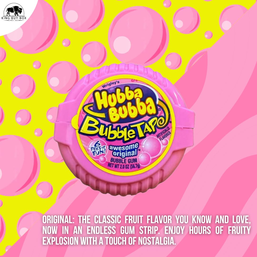 KING BUY BOX Cup 1 PCS Bundle with Bubble Tape, assortment, 1 BOX with 12 PCS, 1 PACK compatible with Hubba Bubba