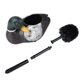 Needzo Mallard Duck Toilet Brush with Holder, Rustic Bathroom Decoration, Cabin Home Accessory