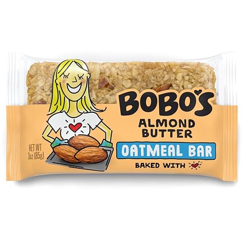 Bobo's Almond Butter Oat Bars, Simple Ingredients, Whole Grain Oats, Plant Based, Gluten Free Breakfast Bars, Non-GMO, Healthy Snacks for Adults