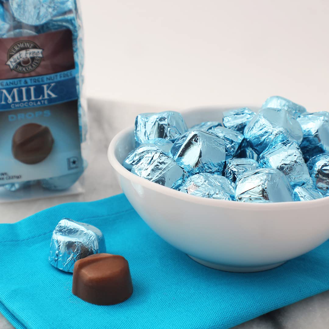 Vermont Nut Free Chocolates Drops (Milk Chocolate) 7.8 Ounces, Nut-Free, Egg-Free, Kosher