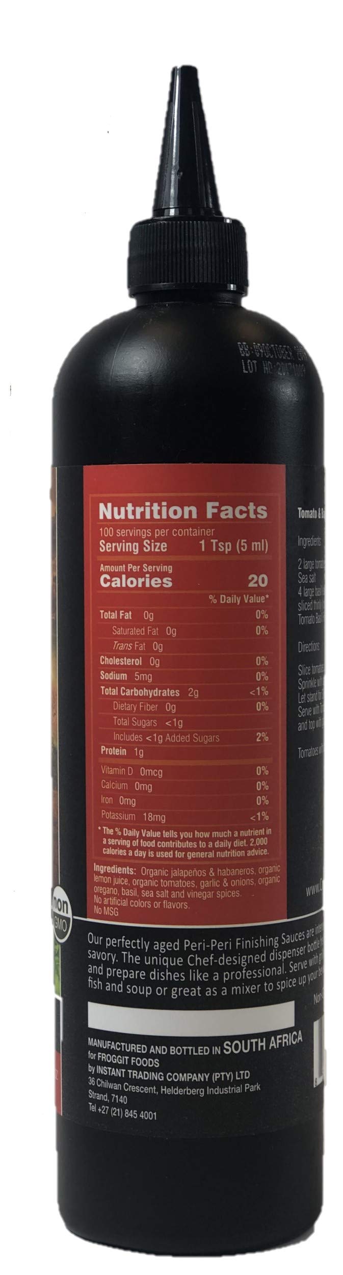 Castillo de Pinar Tomato & Basil Spicy Peri-Peri, 500ml USDA Certified Organic, Non GMO