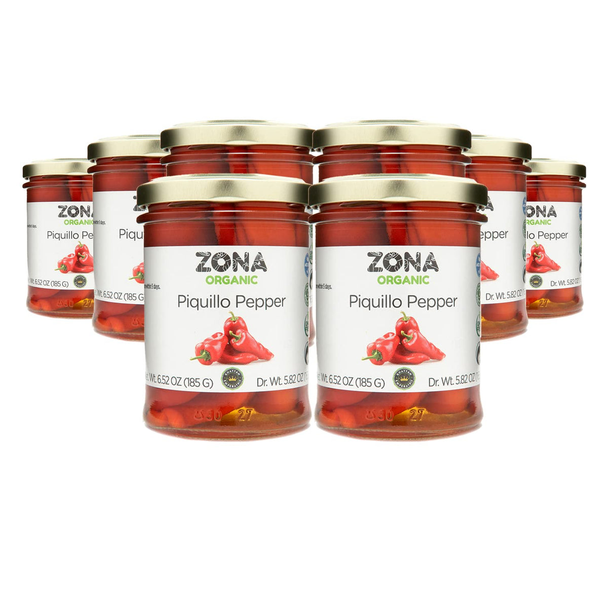 Zona Organic Spanish Fire Roasted Piquillo Peppers, 6.5 oz (Pack of 8) … (12)