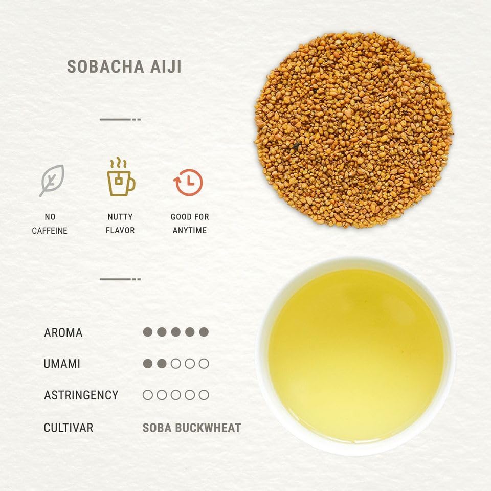 Senbird Premium Sobacha - Japanese Soba Buckwheat Tea - From Hokkaido - Loose Leaf in Airtight Tea Tin (4.2oz/120g)