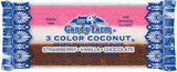 Neapolitan Coconut Slice Candy Bars (Vanilla, Chocolate & Strawberry-striped moist coconut 1.65 Ounce Bars), 24 Count