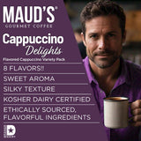Maud's Cappuccino Coffee Pods Variety Pack, 56 ct, 8 Assorted Flavors, Single Serve Pods - Compatible with Keurig K Cups Maker